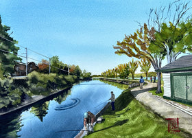 A Calm Afternoon Along the Richelieu River – Original Watercolour Painting
